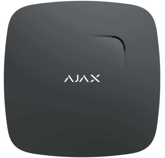 Black Ajax FireProtect fire detector , front view